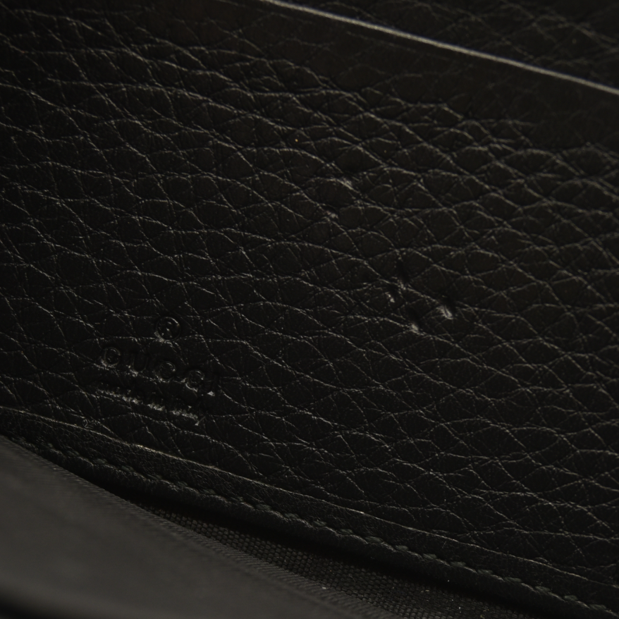 Gucci  Pebbled Calfskin Soho Zip Around Wallet Black