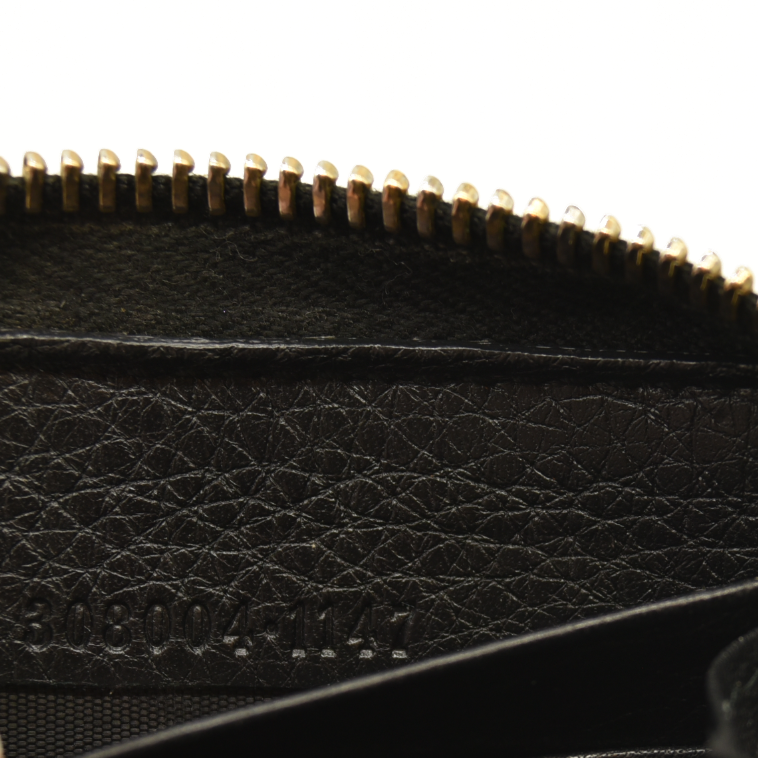 Gucci  Pebbled Calfskin Soho Zip Around Wallet Black