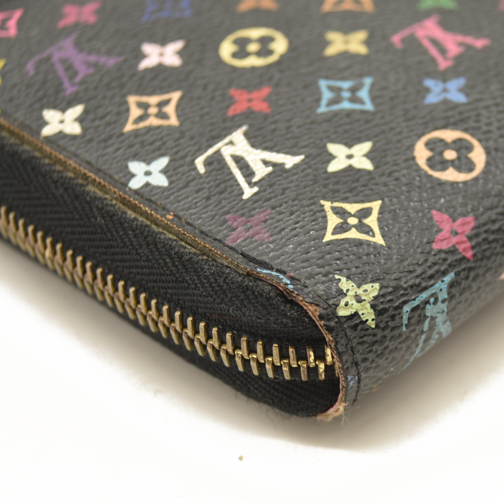 Louis Vuitton  Monogram Murakami Zippy Wallet Black Fuchsia CA1150