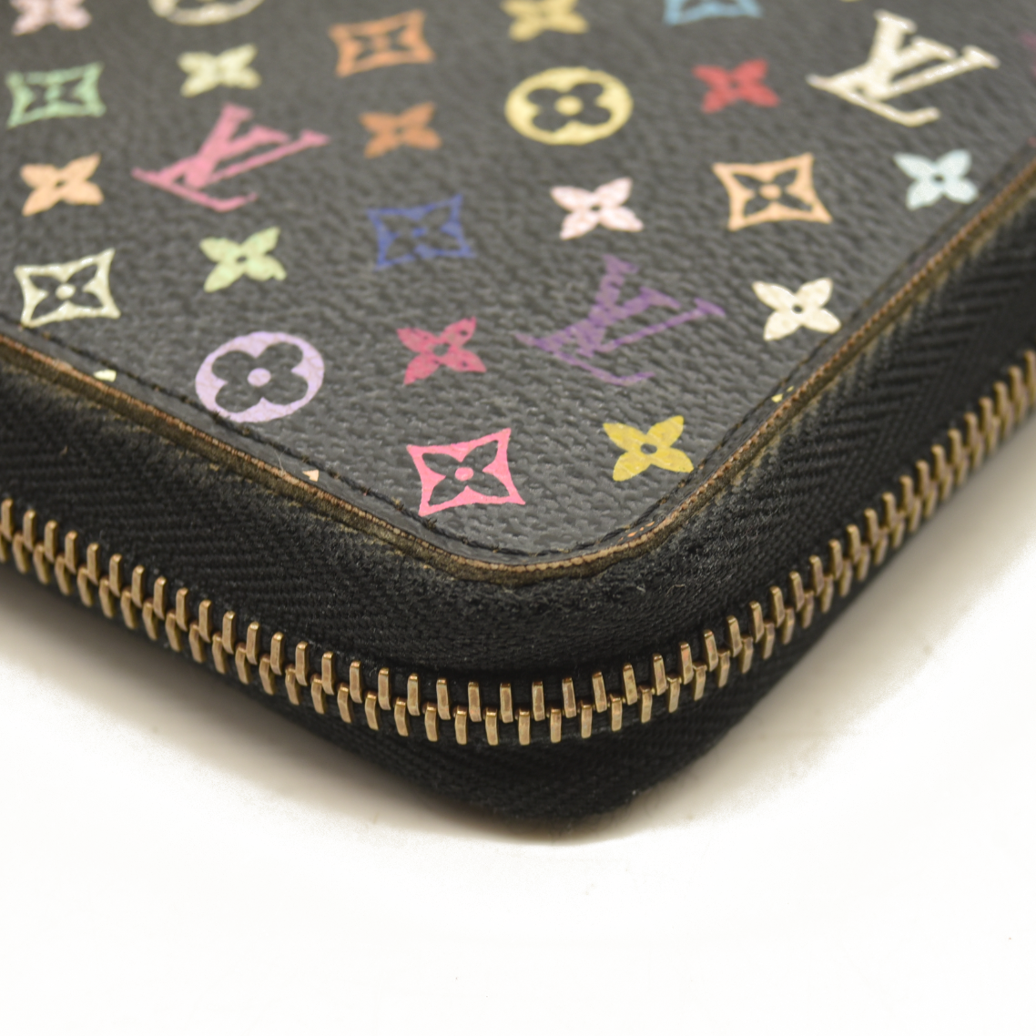 Louis Vuitton  Monogram Murakami Zippy Wallet Black Fuchsia CA1150