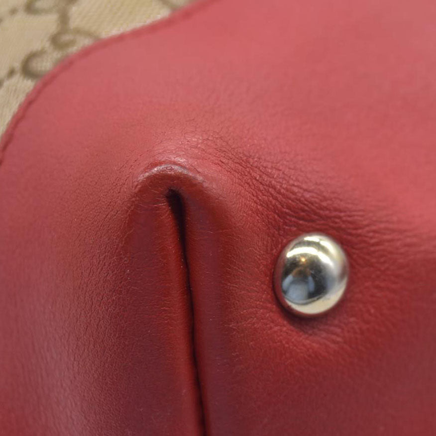 $1980 Gucci Monogram Signature GG Valentine Tote Red