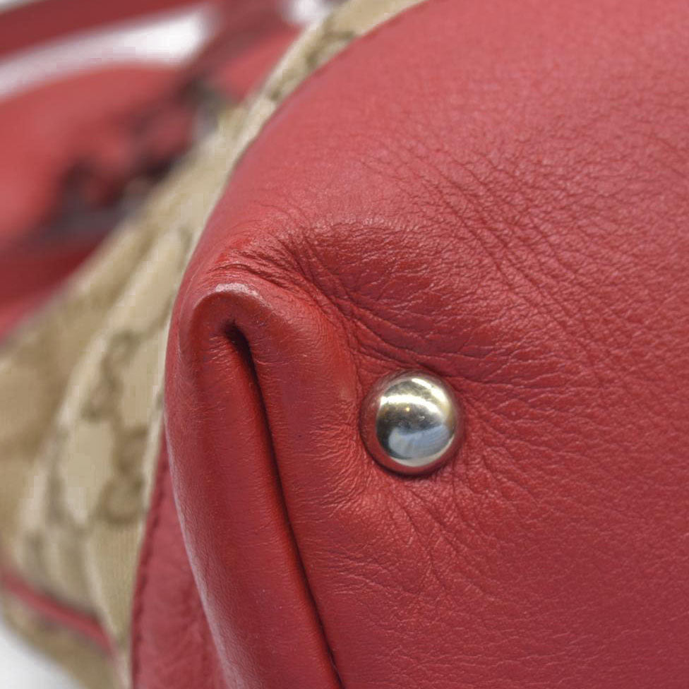 $1980 Gucci Monogram Signature GG Valentine Tote Red