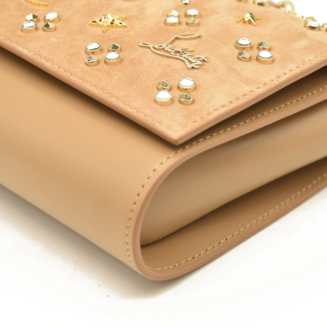 Christian Louboutin Paloma Suede Loubinthesky Lionne Crossbody Clutch