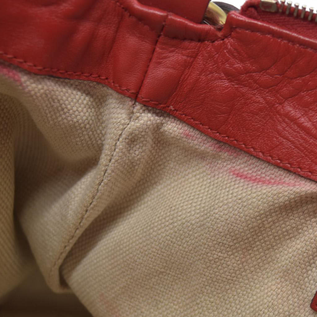 $1980 Gucci Monogram Signature GG Valentine Tote Red
