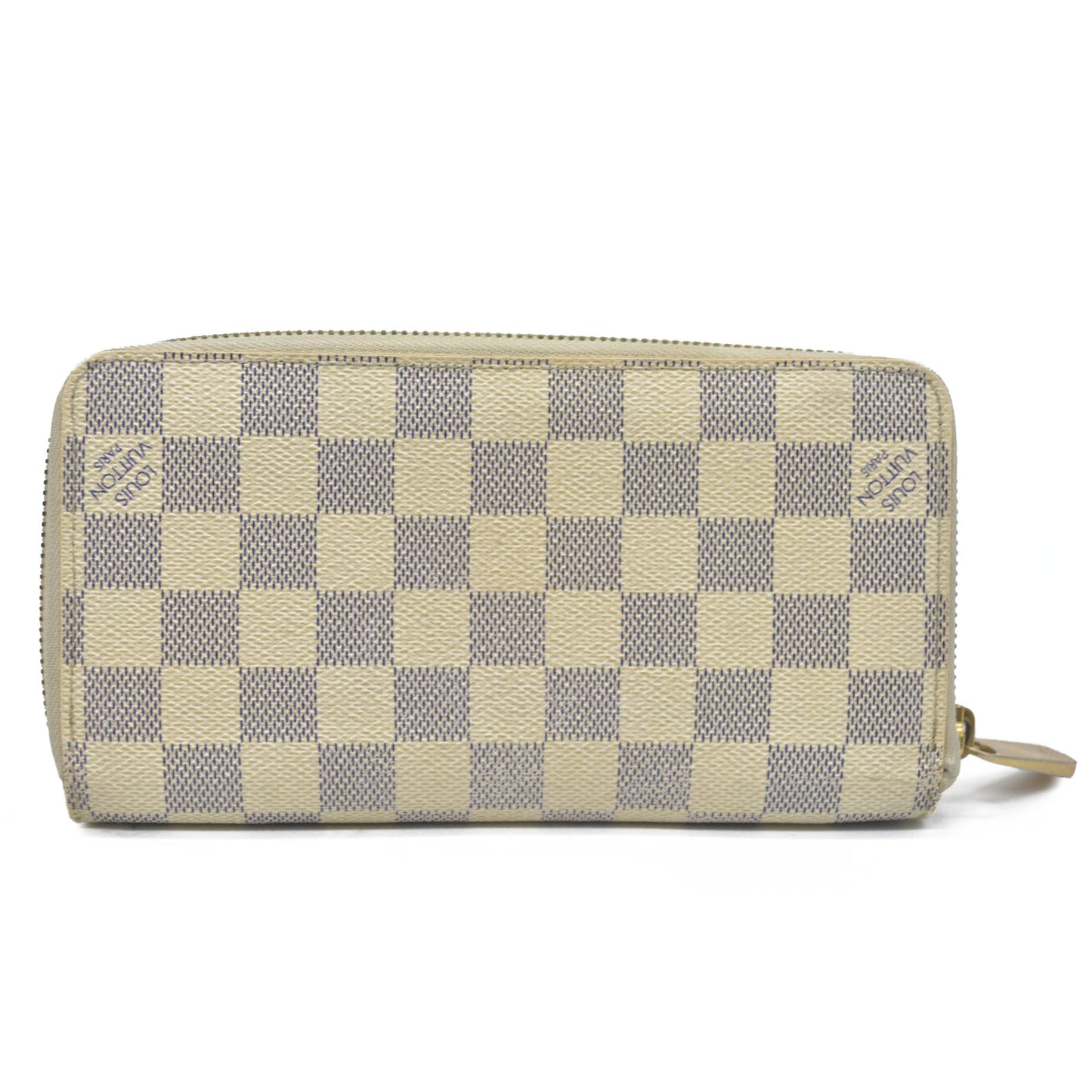 AUCTION $915 Louis Vuitton Damier Azur Zippy Zip Around Long Wallet Purse White CA4058