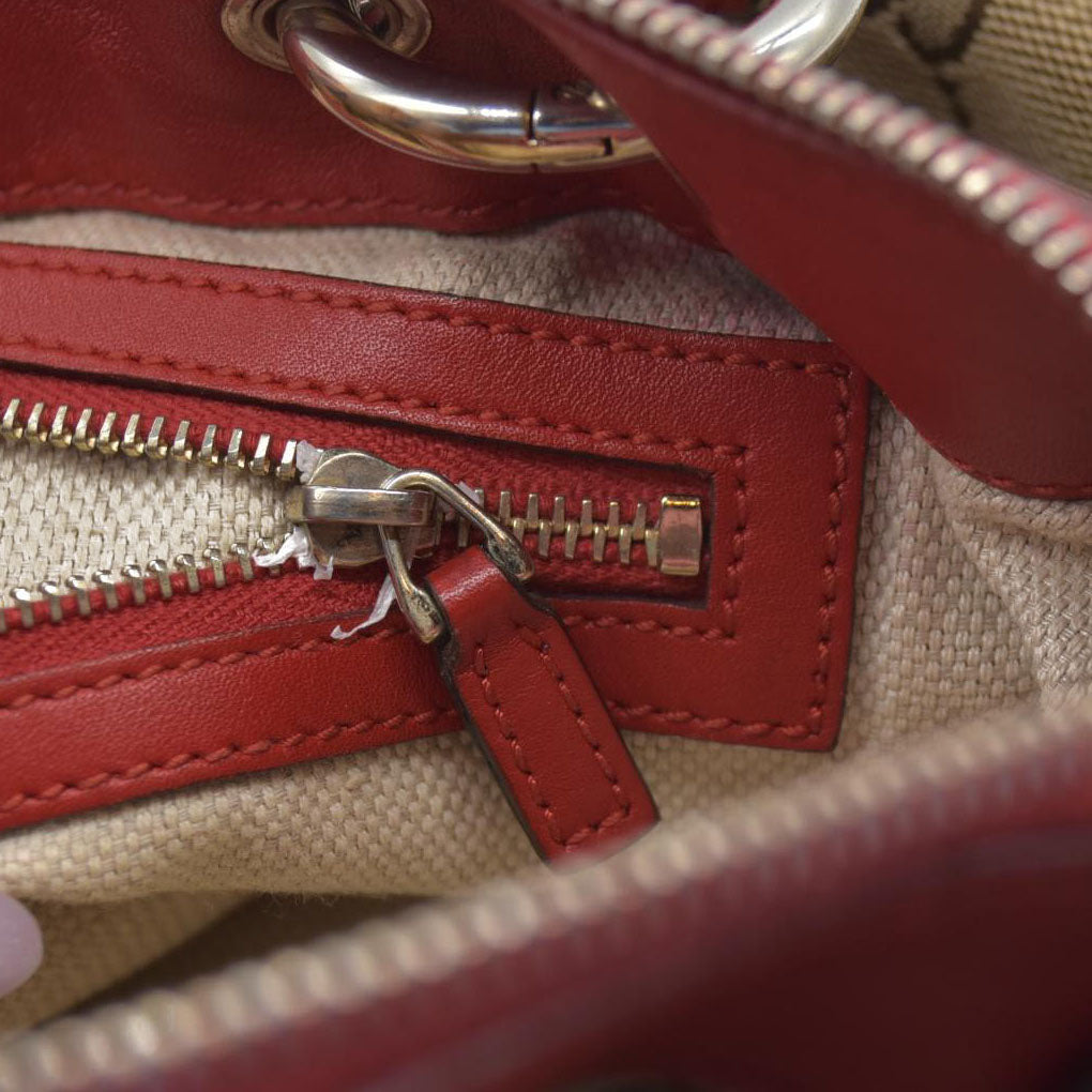$1980 Gucci Monogram Signature GG Valentine Tote Red