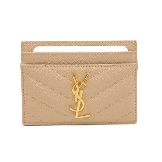 NEW Saint Laurent YSL-monogram quilted-leather cardholder