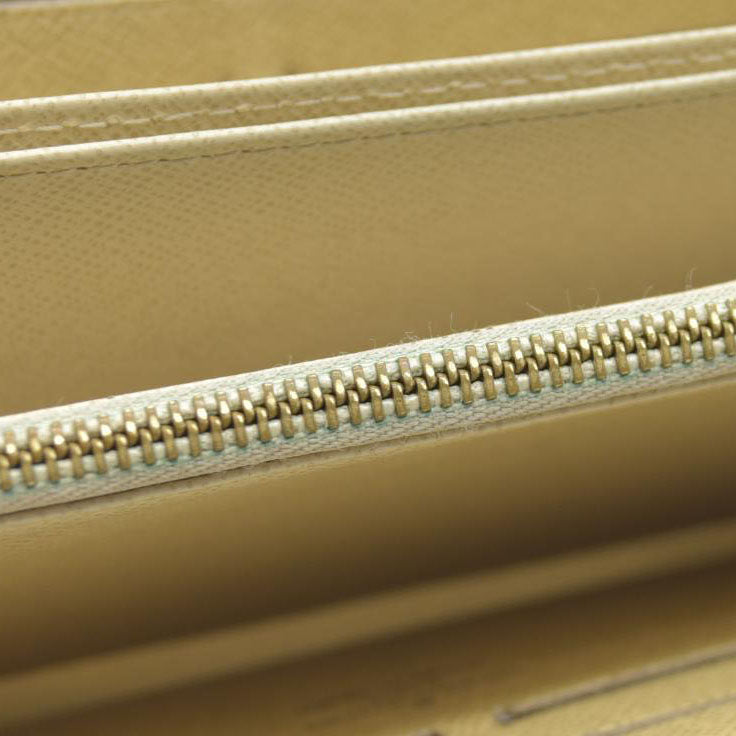 AUCTION $915 Louis Vuitton Damier Azur Zippy Zip Around Long Wallet Purse White CA4058