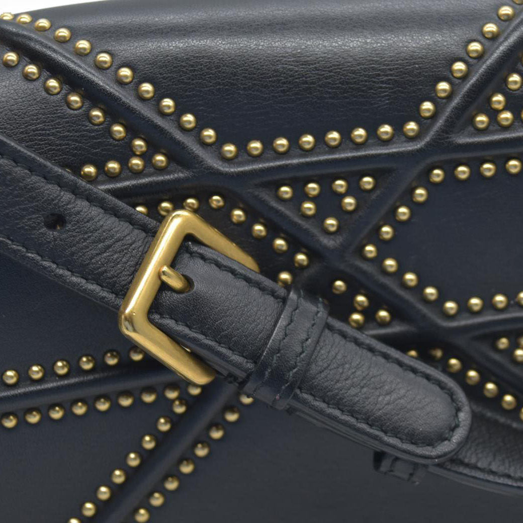 $3600 Dior Lambskin Studded Medium Diorama Flap Bag Black