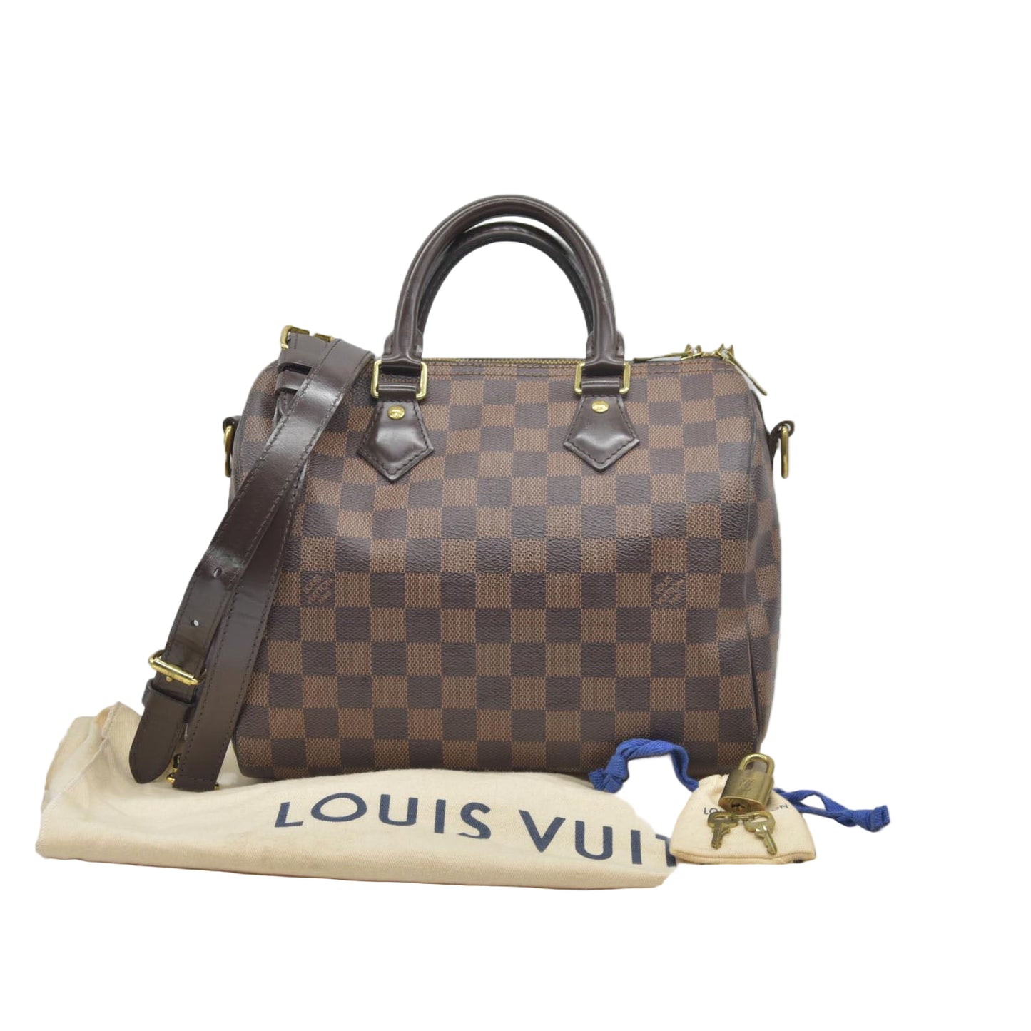 $1940 AUCTION Louis Vuitton  Damier Ebene Speedy Bandouliere 25 2018