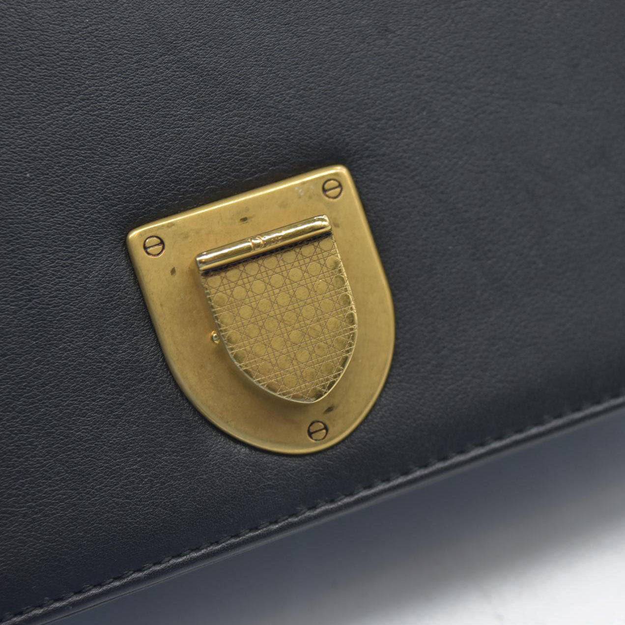 $3600 Dior Lambskin Studded Medium Diorama Flap Bag Black