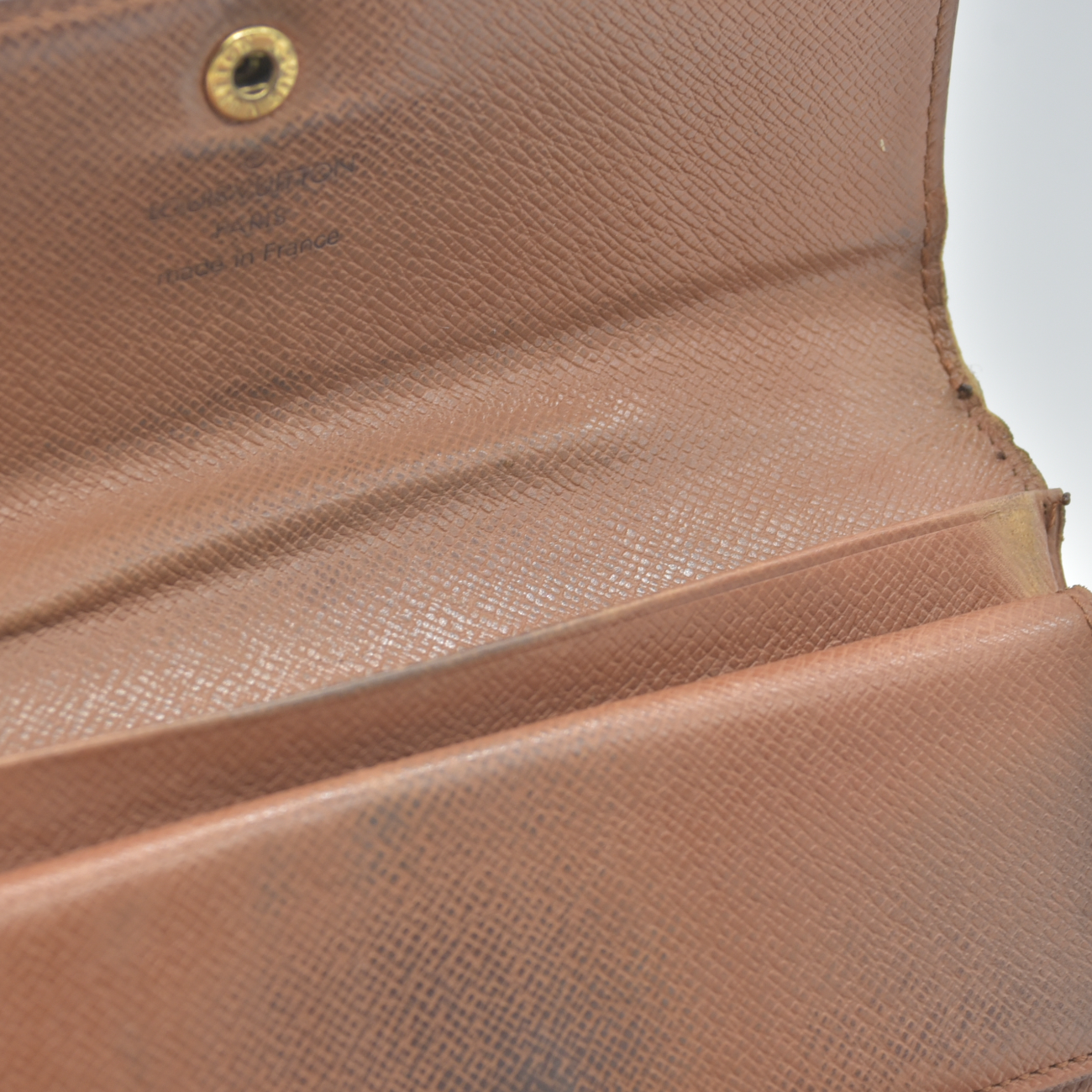 $635 1994 WELL WORN Louis Vuitton Monogram Porte Tresor Etui Papiers Wallet  MI0994