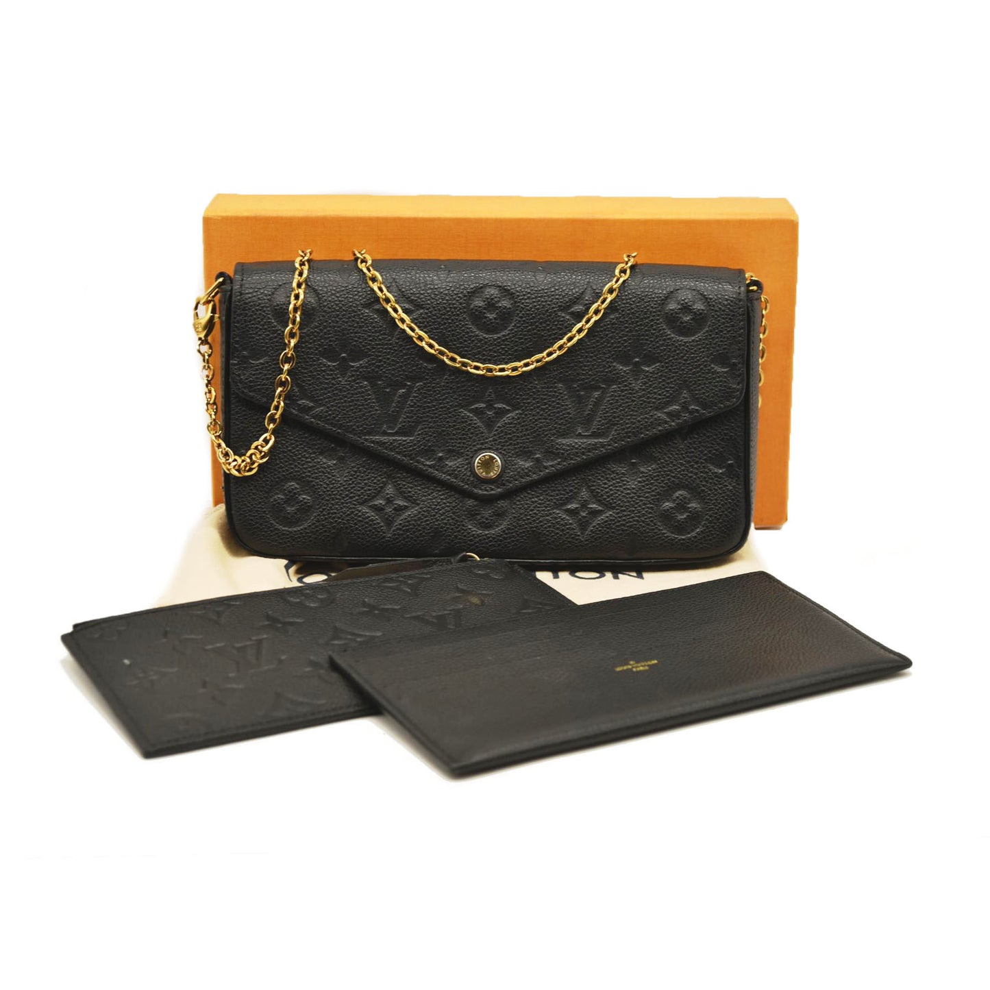 Louis Vuitton  Empreinte Pochette Felicie Chain Wallet Black  SP0148