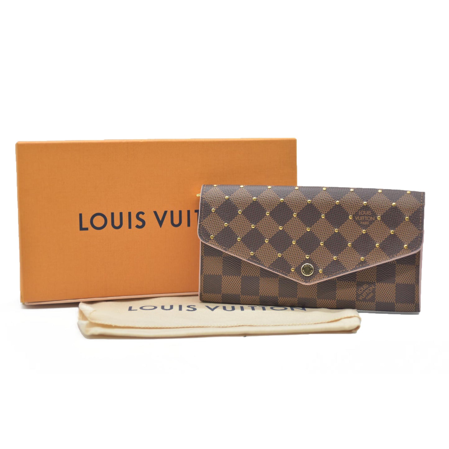 LOUIS VUITTON Damier Ebene Portefeuille Sarah Long Wallet CA2119