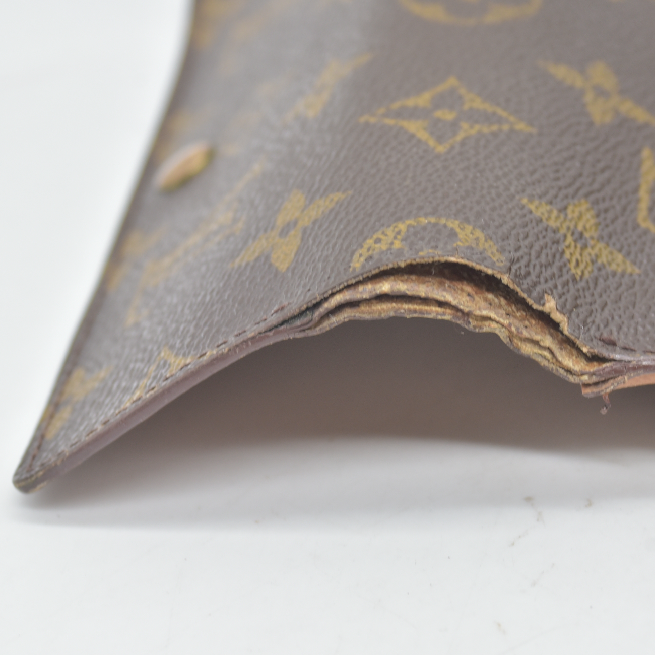 $635 1994 WELL WORN Louis Vuitton Monogram Porte Tresor Etui Papiers Wallet  MI0994