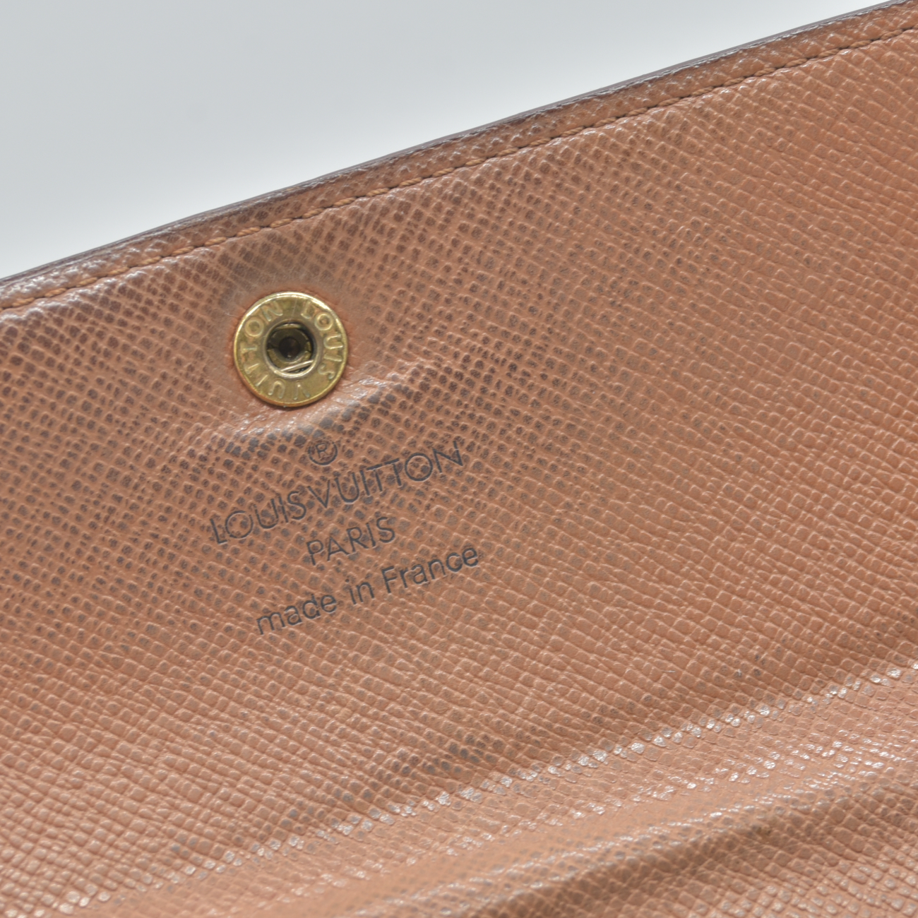 $635 1994 WELL WORN Louis Vuitton Monogram Porte Tresor Etui Papiers Wallet  MI0994