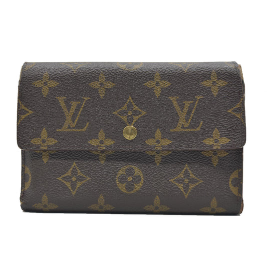 $550 Louis Vuitton Monogram Canvas Porte Tresor Etui Papier Wallet SP0927
