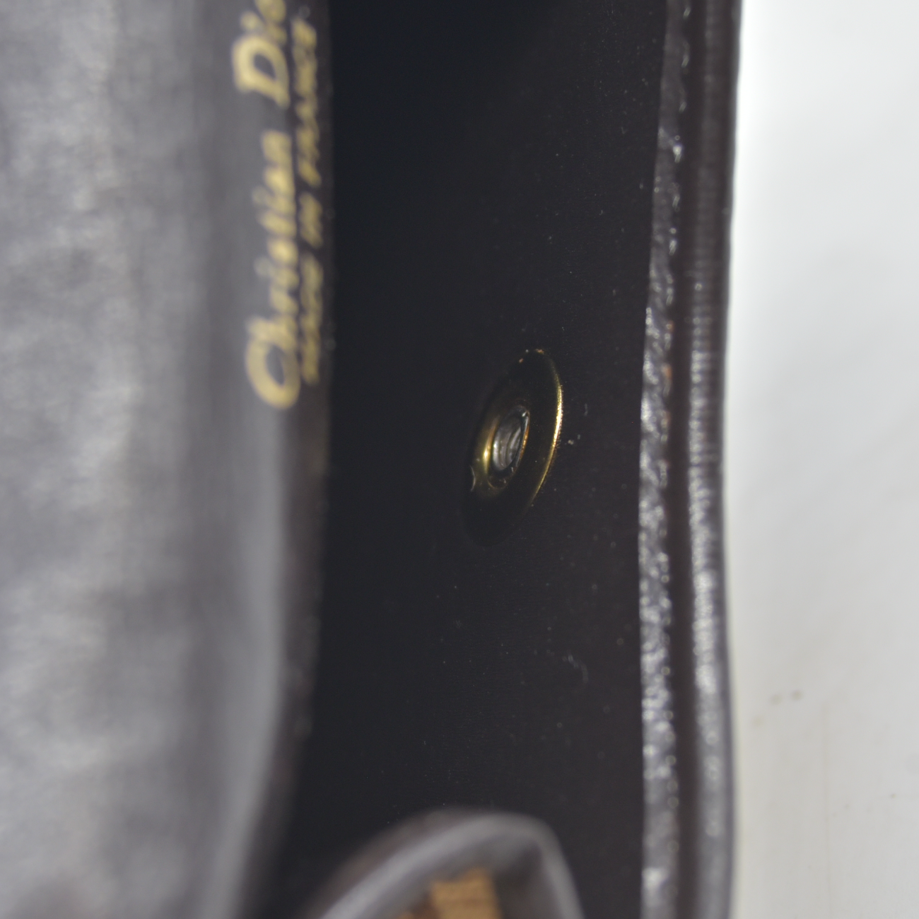 $450 CHRISTIAN DIOR Oblique Trotter Canvas Saddle Coin Purse Brown