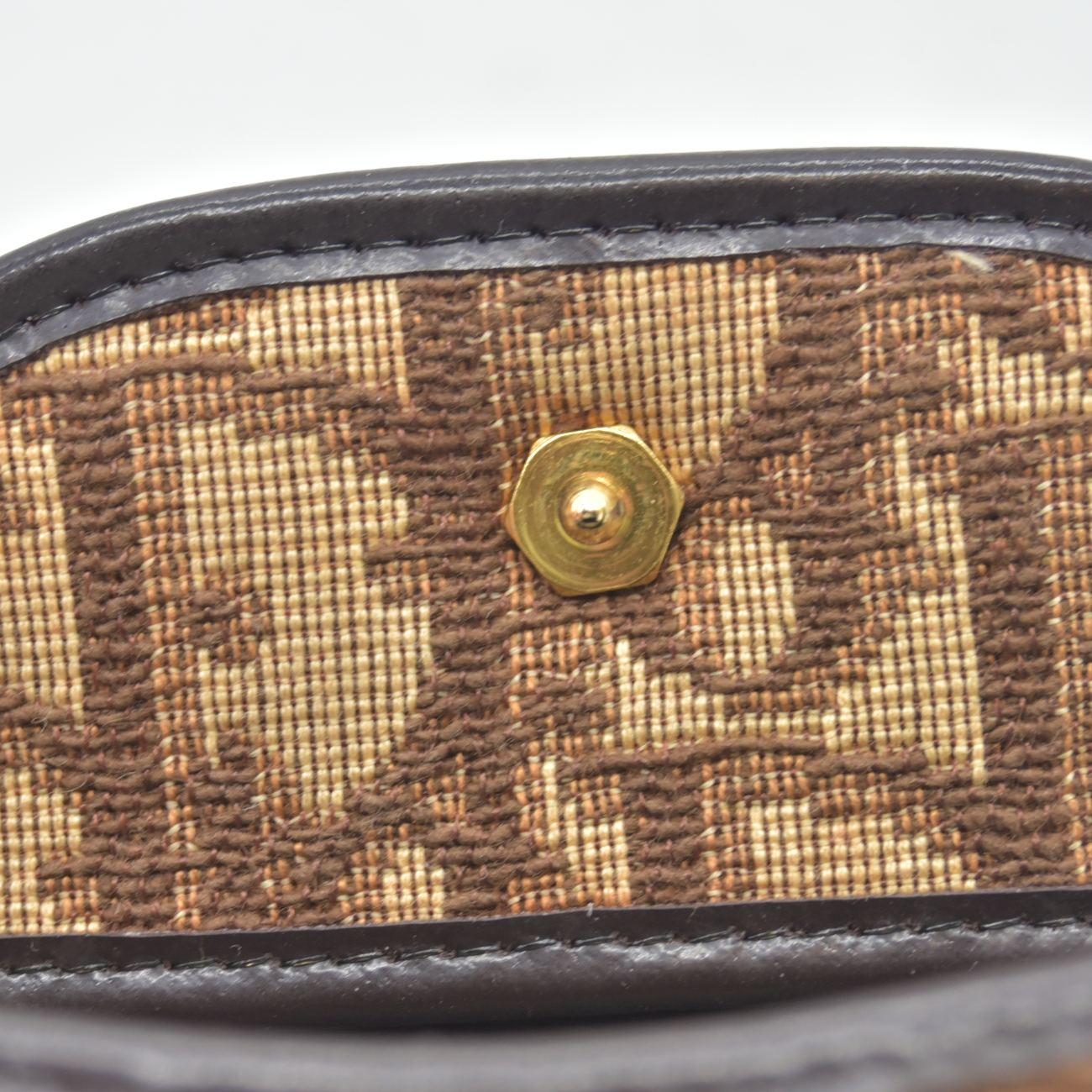 $450 CHRISTIAN DIOR Oblique Trotter Canvas Saddle Coin Purse Brown