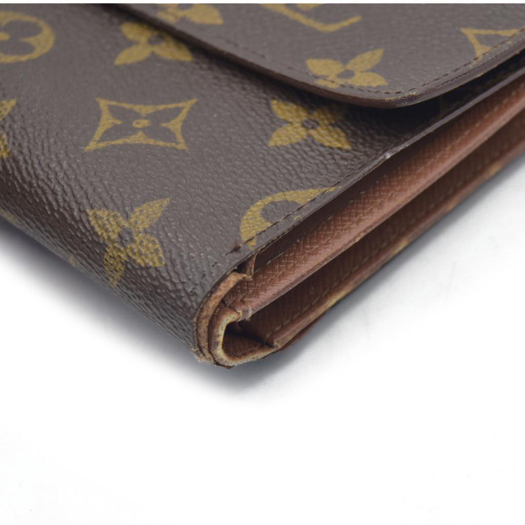 $550 Louis Vuitton Monogram Canvas Porte Tresor Etui Papier Wallet SP0927