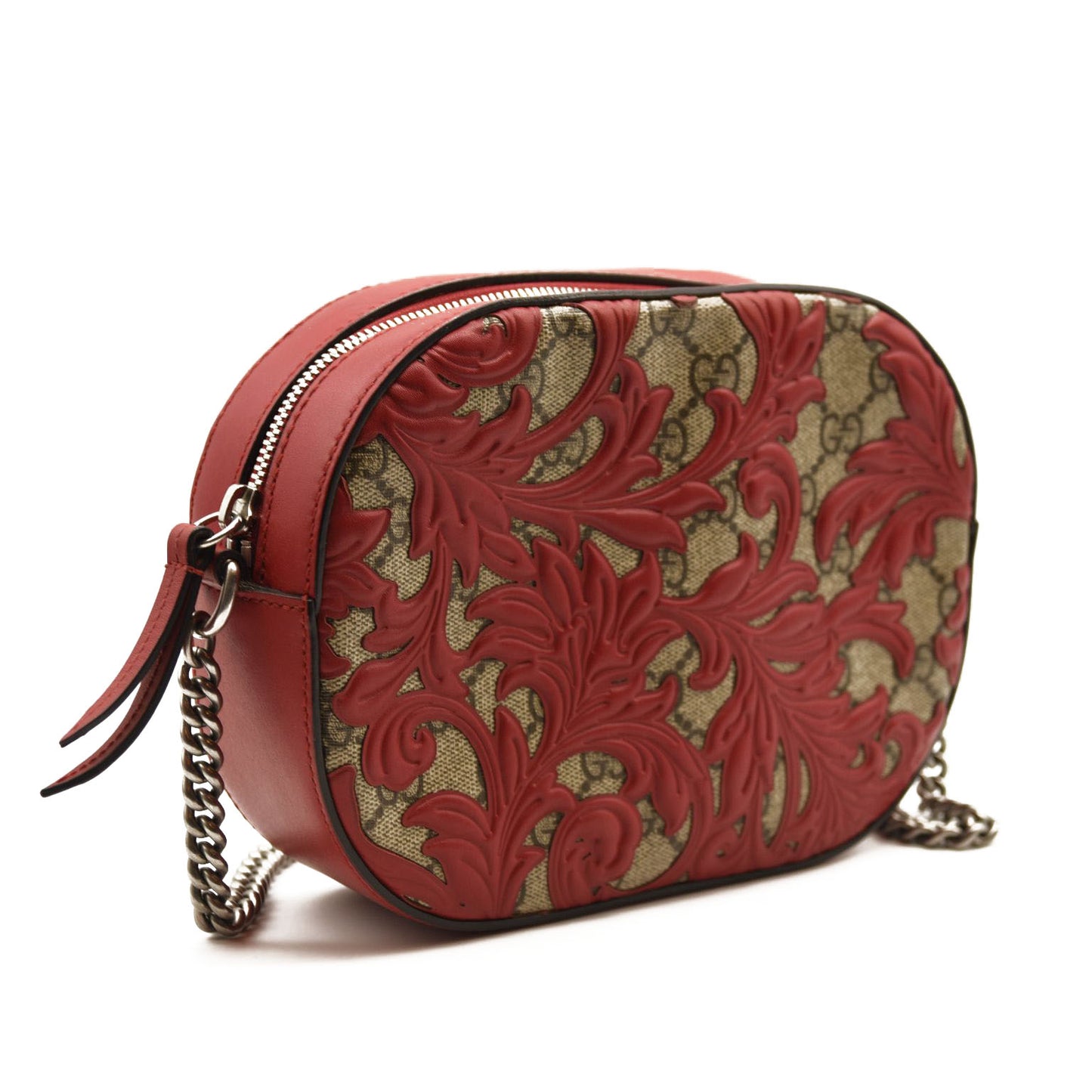 GUCCI Chain crossbody bag arabesque GG coated canvas mini