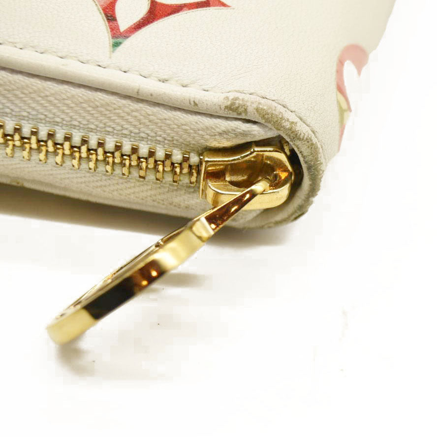 Louis Vuitton Floral LV Garden Leather Zip Around Long Wallet White RFID