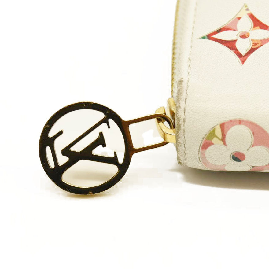 Louis Vuitton Floral LV Garden Leather Zip Around Long Wallet White RFID