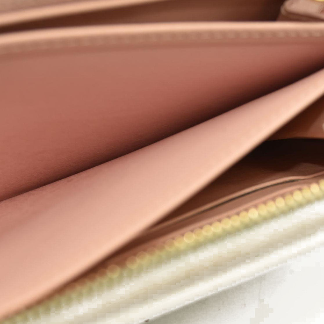 Louis Vuitton Floral LV Garden Leather Zip Around Long Wallet White RFID