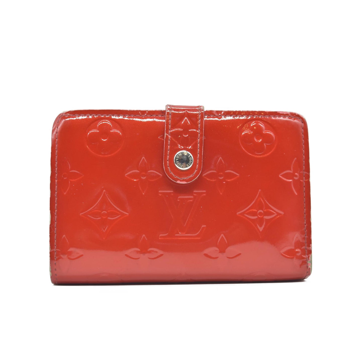 $935 Louis Vuitton 2005 Monogram Vernis French Kisslock Purse Wallet