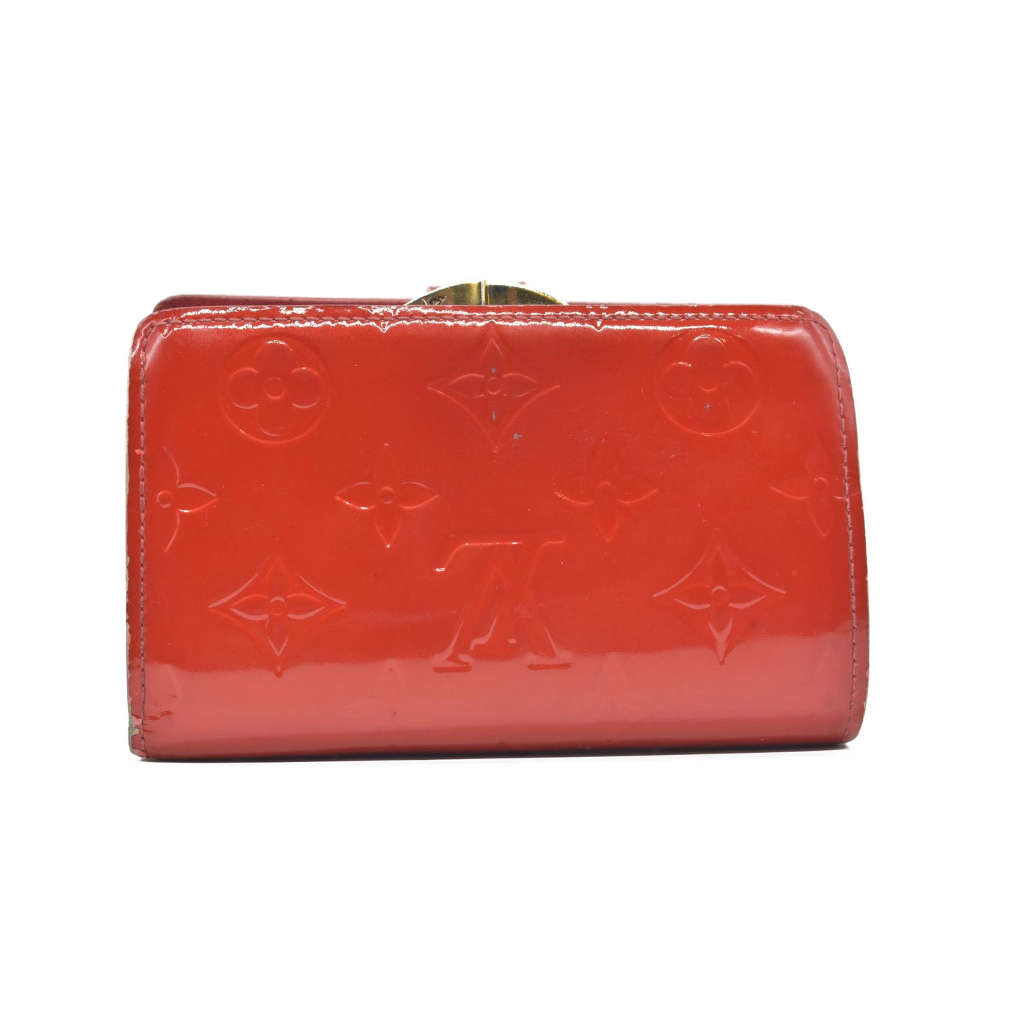 $935 Louis Vuitton 2005 Monogram Vernis French Kisslock Purse Wallet