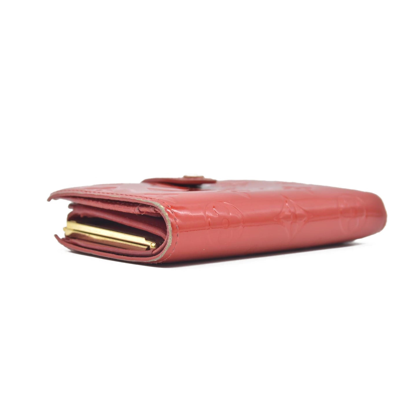 $935 Louis Vuitton 2005 Monogram Vernis French Kisslock Purse Wallet