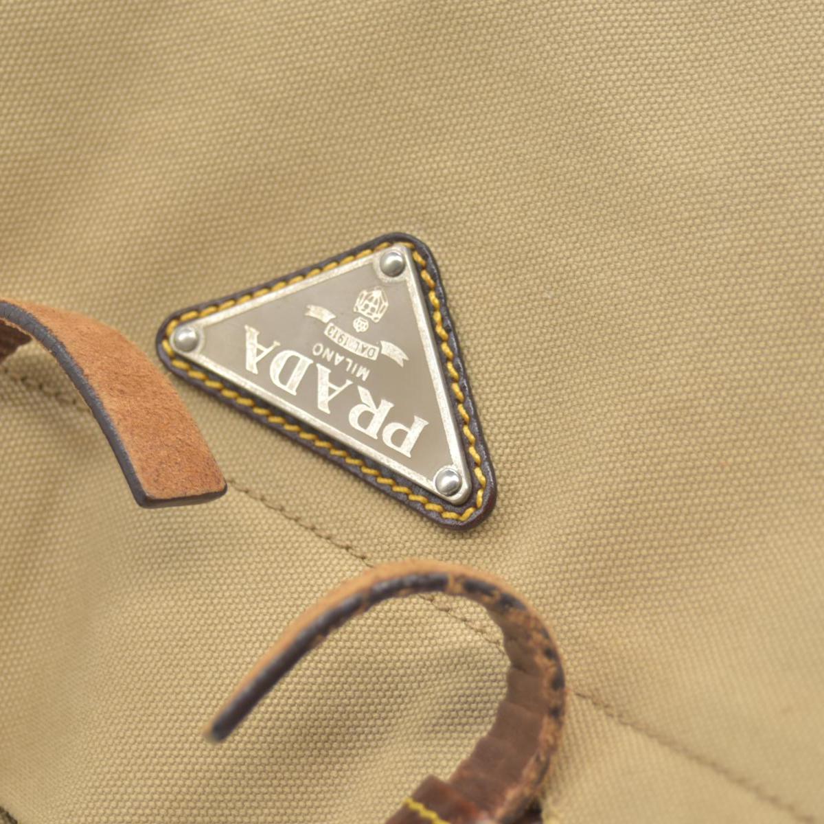 $1150 Prada Canvas Tote Bag Beige