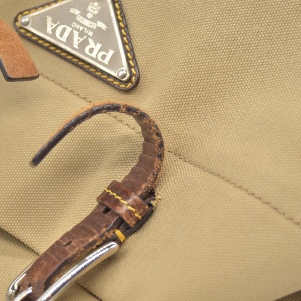 $1150 Prada Canvas Tote Bag Beige