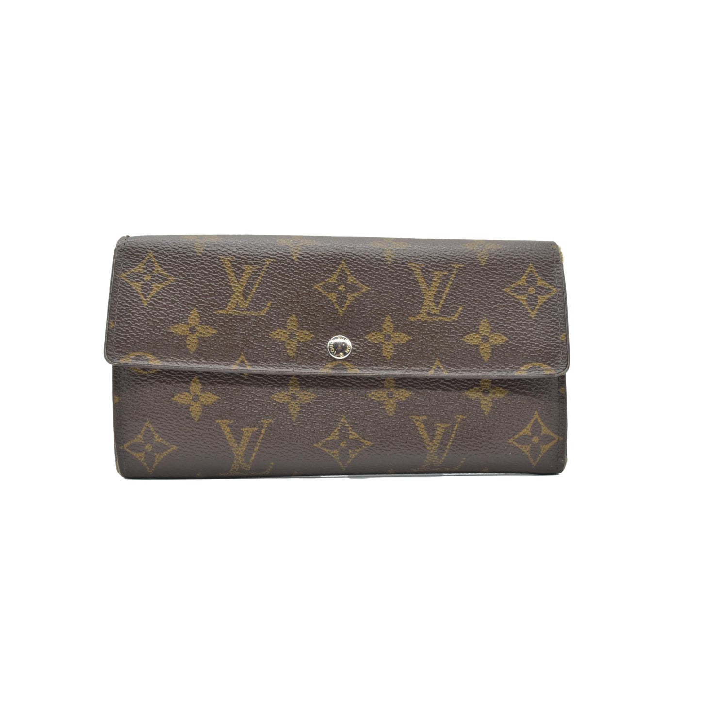 $775 2011 Louis Vuitton Monogram Portefeiulle Sarah Long Bifold Wallet Brown CT4181
