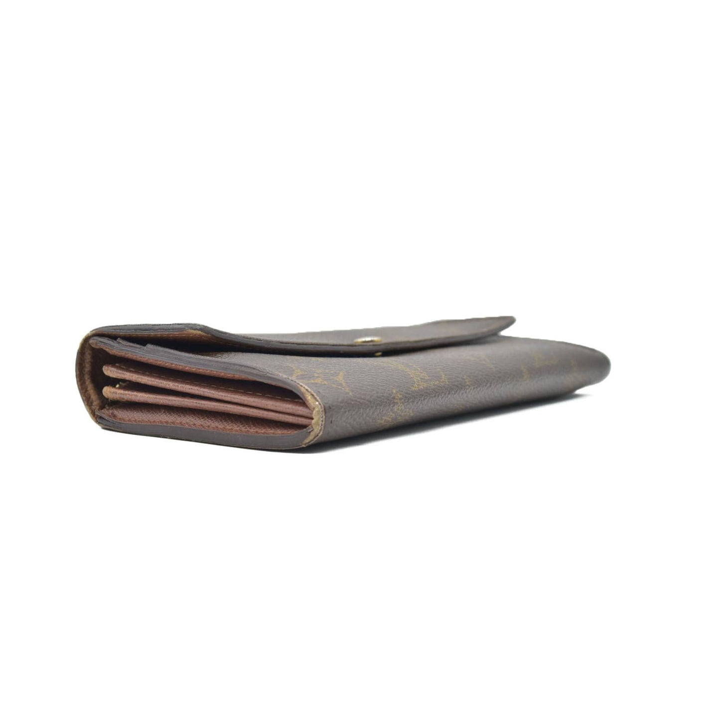 $775 2011 Louis Vuitton Monogram Portefeiulle Sarah Long Bifold Wallet Brown CT4181
