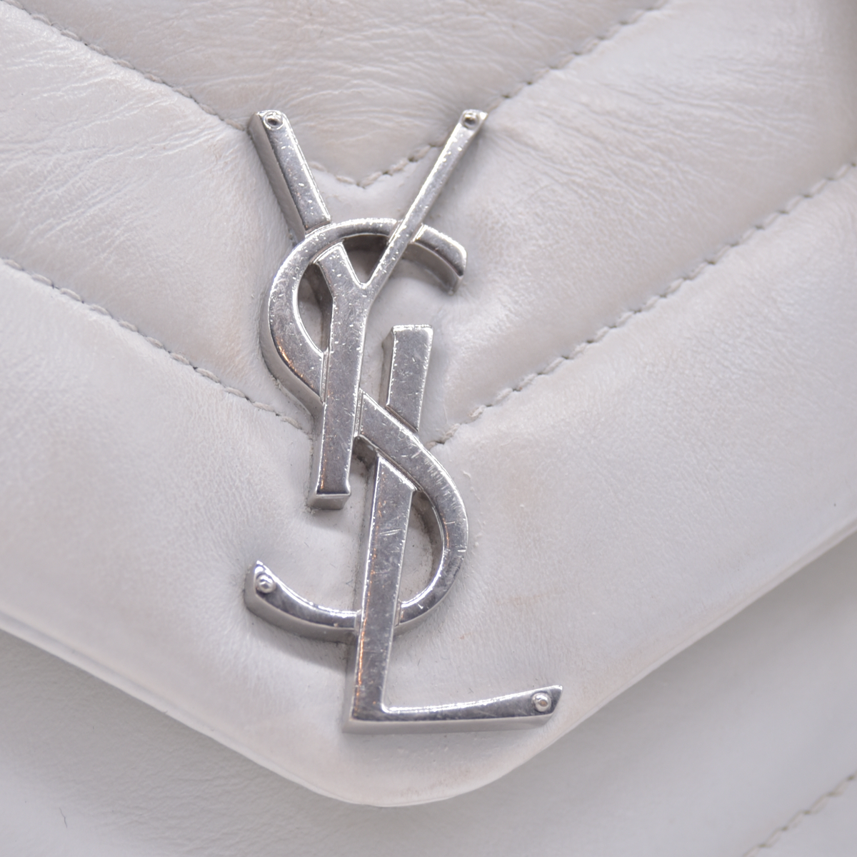 $2730 Saint Laurent Small Loulou Shoulder Bag White 10021139