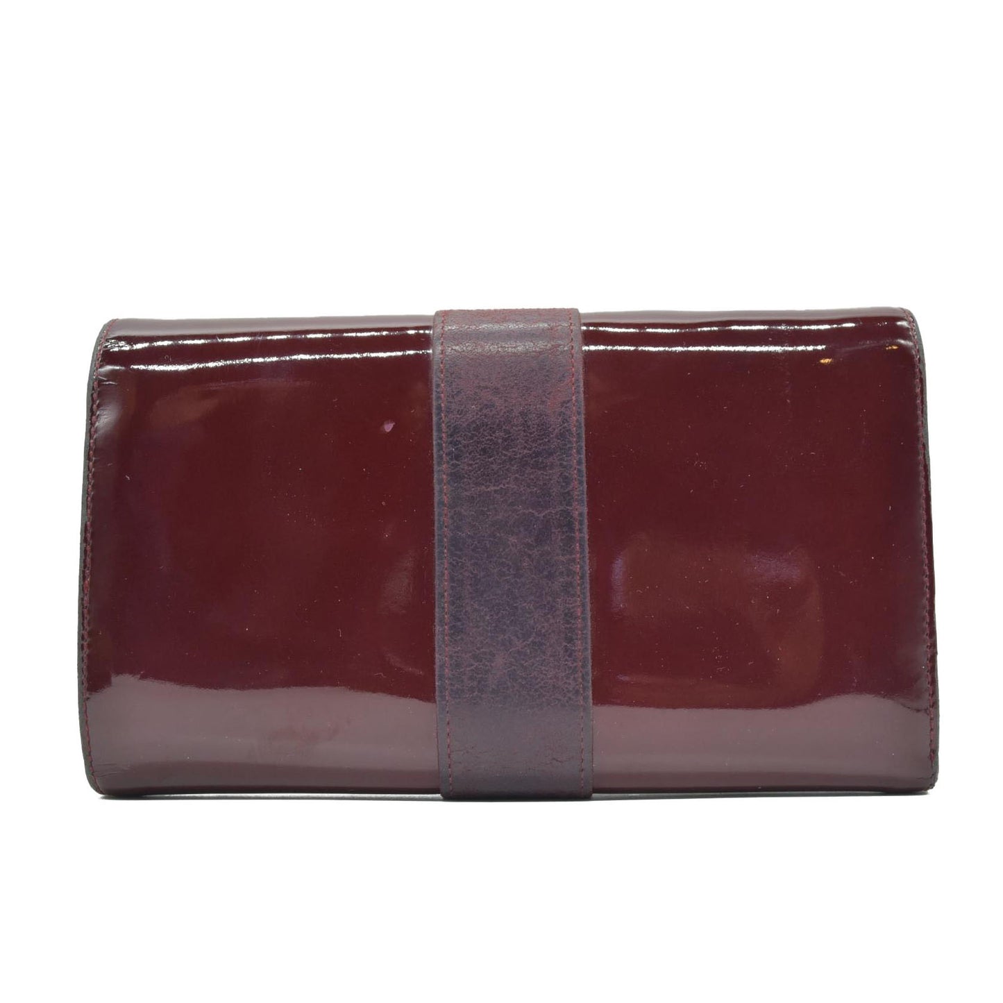 $850 Cartier Trinity Patent Leather Long Trifold Wallet Bordeaux
