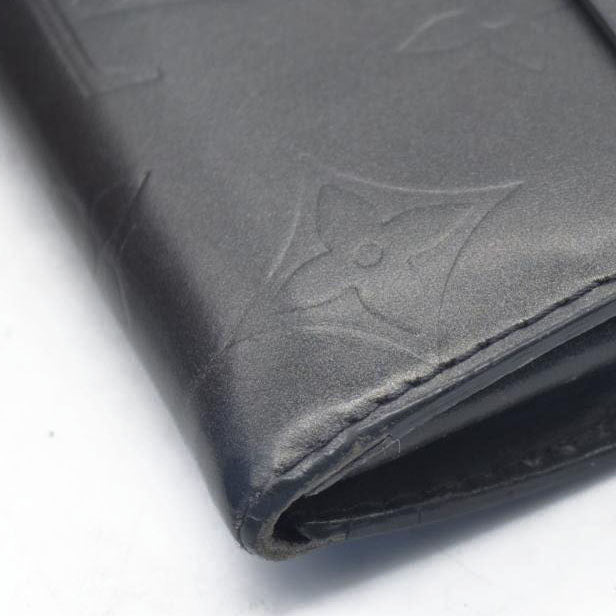 $970 Louis Vuitton Monogram Matte Porte-tresor International Navy Trifold CONSIGNMENT