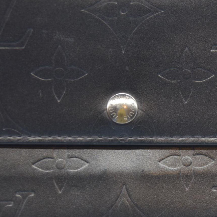 $970 Louis Vuitton Monogram Matte Porte-tresor International Navy Trifold CONSIGNMENT