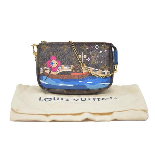 Louis Vuitton  Monogram 2019 Christmas Animation Mini Venice Pochette Accessories Blue