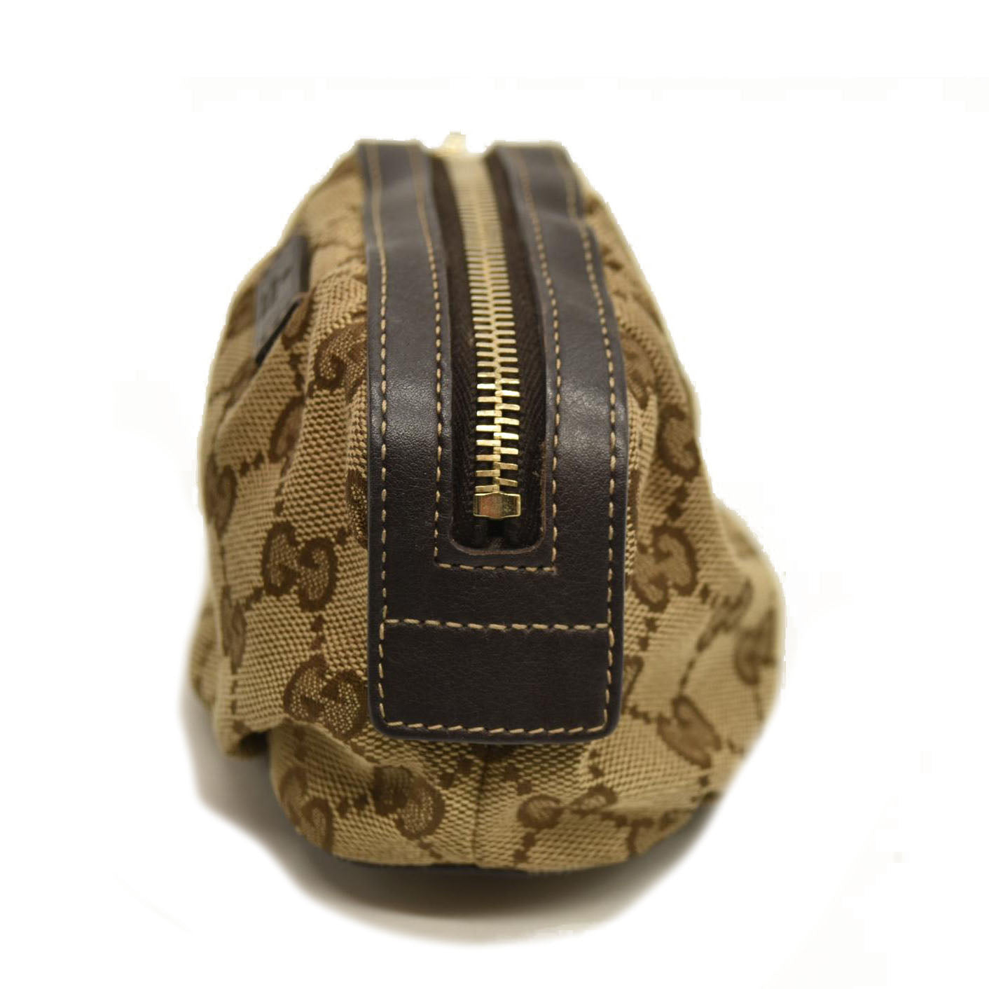 Gucci  Monogram Medium Bamboo Cosmetic Case Dark Brown