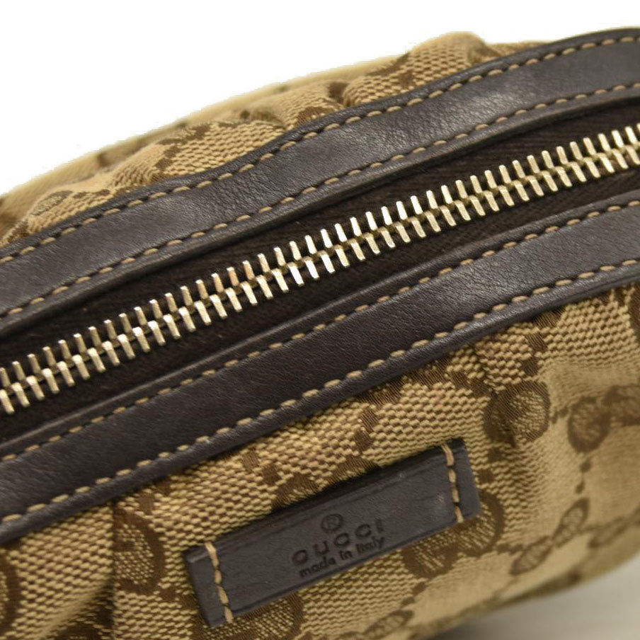 Gucci  Monogram Medium Bamboo Cosmetic Case Dark Brown