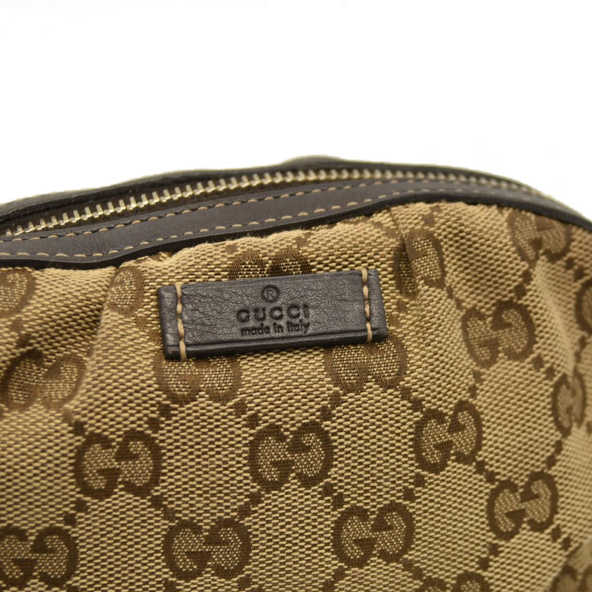 Gucci  Monogram Medium Bamboo Cosmetic Case Dark Brown