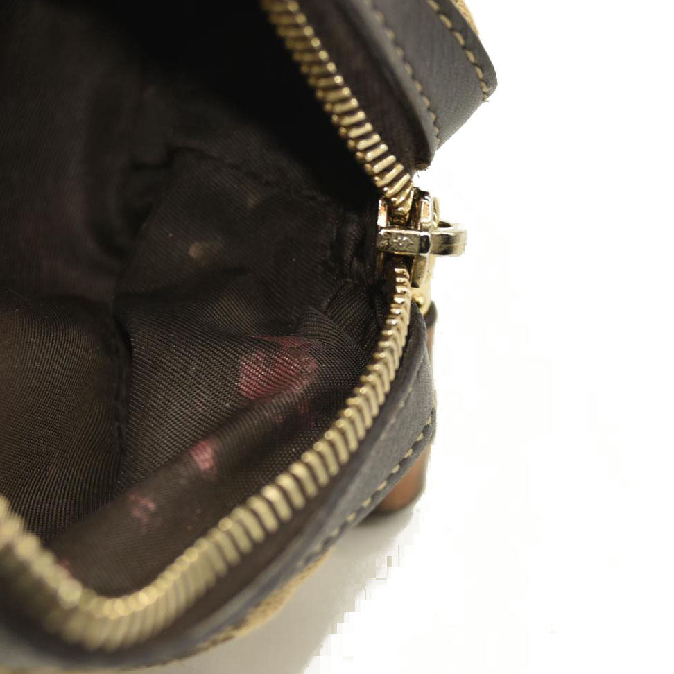 Gucci  Monogram Medium Bamboo Cosmetic Case Dark Brown