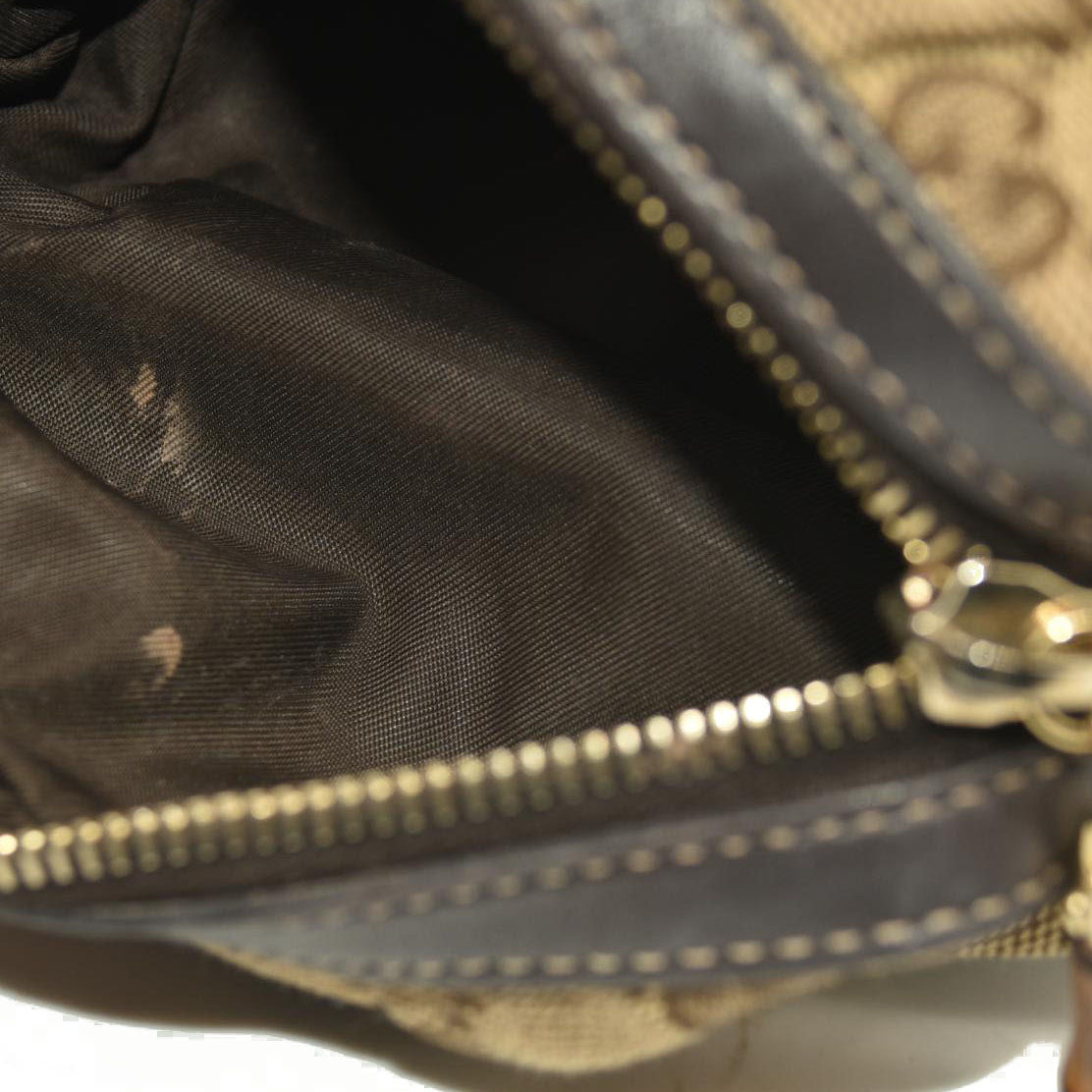 Gucci  Monogram Medium Bamboo Cosmetic Case Dark Brown