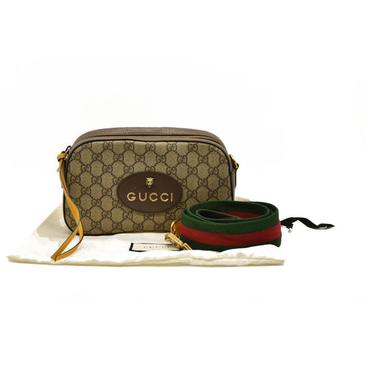 Gucci  GG Supreme Monogram Web Neo Vintage Shoulder Bag Beige New Acero Crop