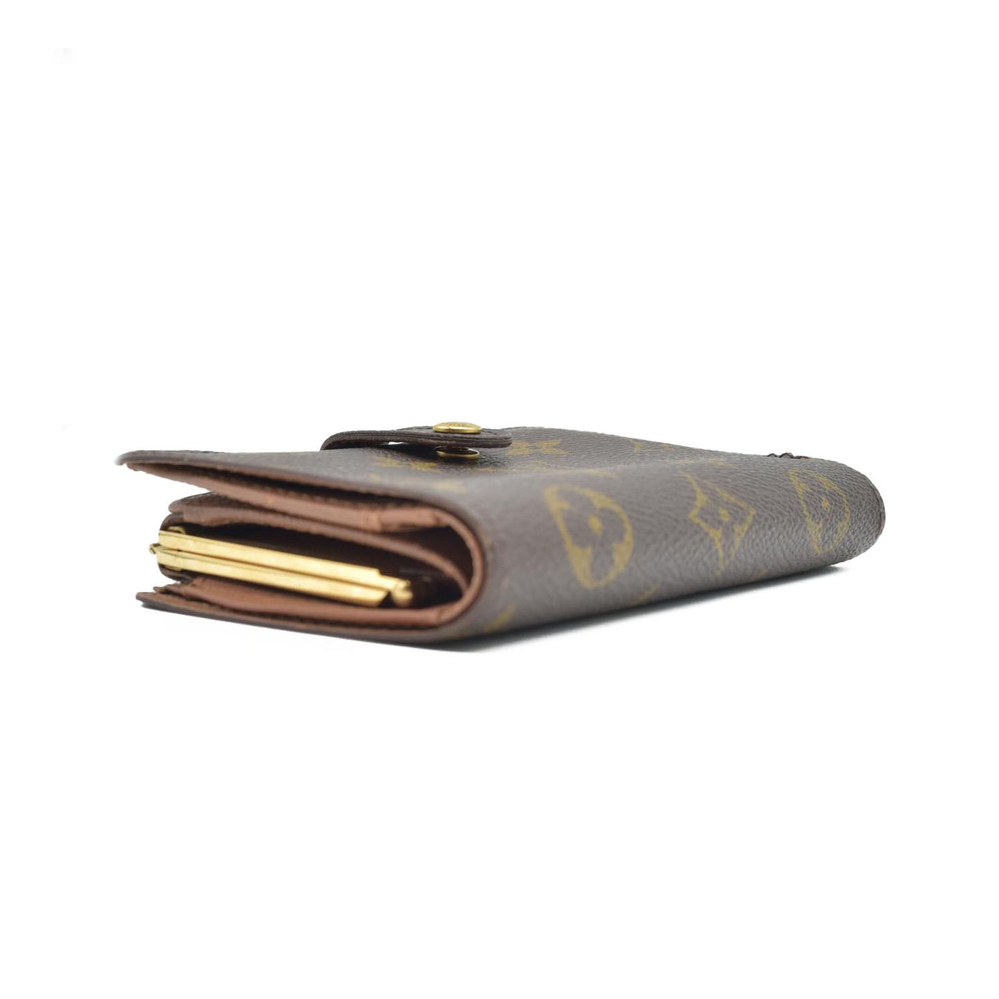 $750 1998 Louis Vuitton Monogram French Kisslock Bifold Wallet CA0998