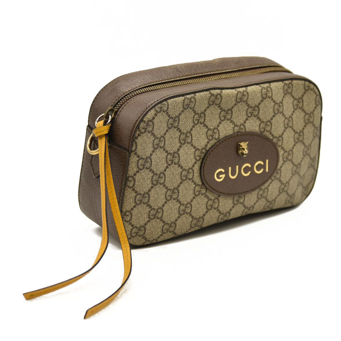 Gucci  GG Supreme Monogram Web Neo Vintage Shoulder Bag Beige New Acero Crop