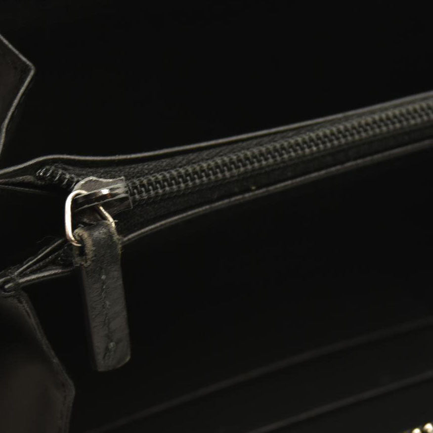 Gucci Black Guccissima Zip Around Wallet