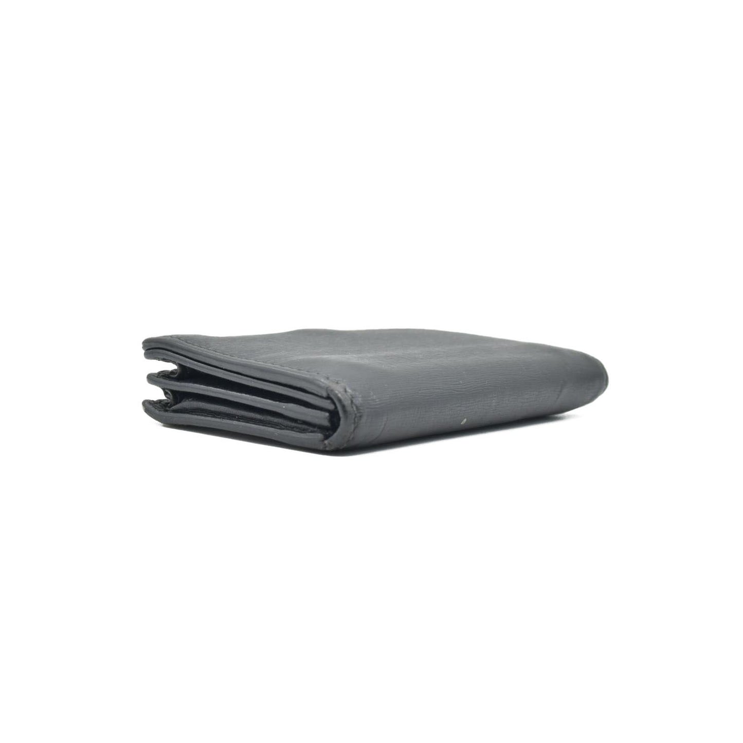 $375 BALENCIAGA Leather Card Case Black
